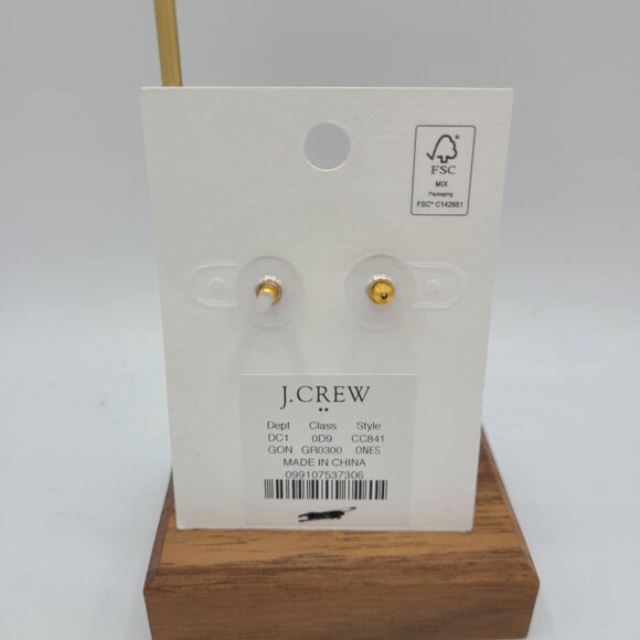 J Crew Factory Green Clear Drop Earrings NWT! NEW! - Picture 2 of 4